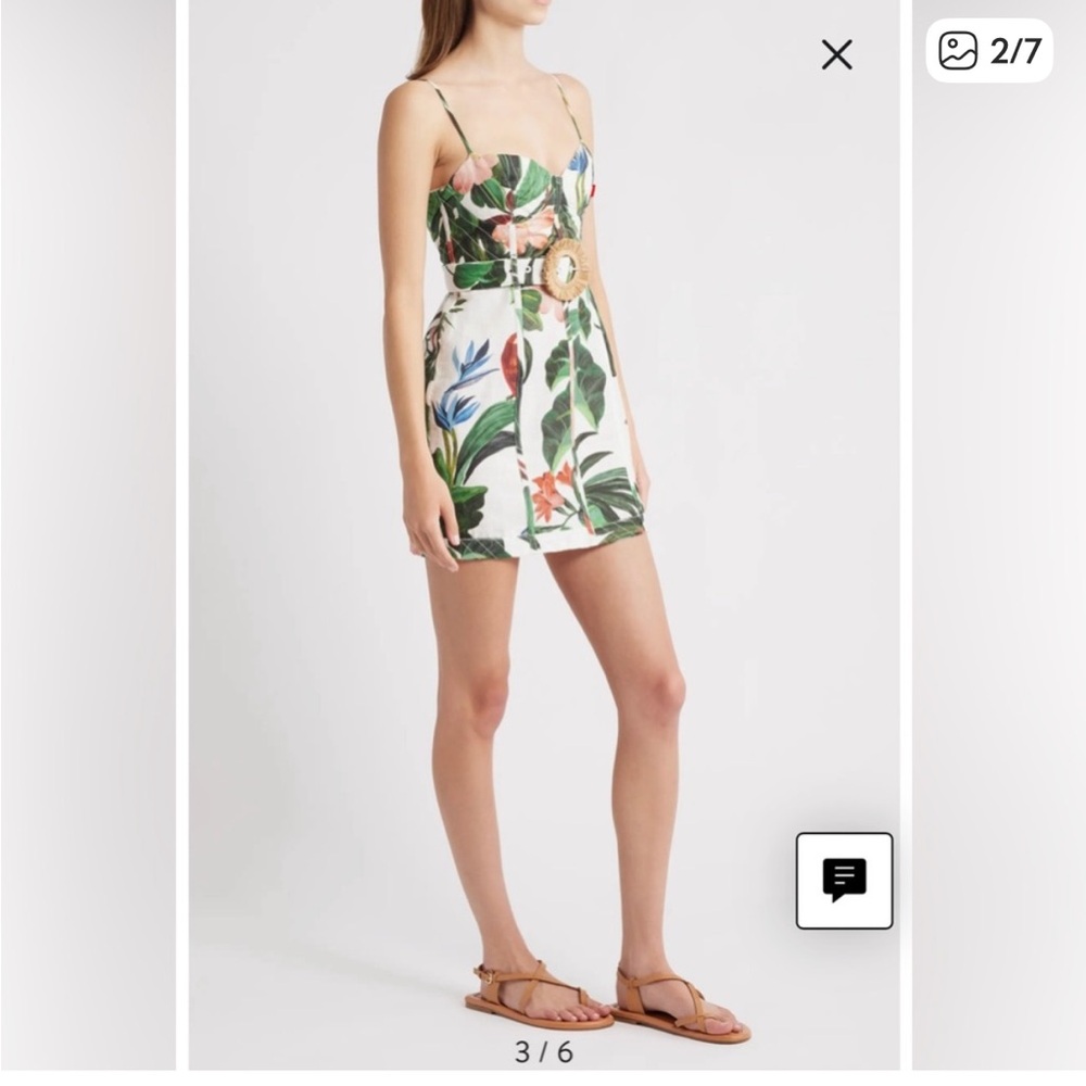 New Farm Rio Midnight McCaw Fiesta Floral Linen Blend Mini Dress - Picture 2 of 11